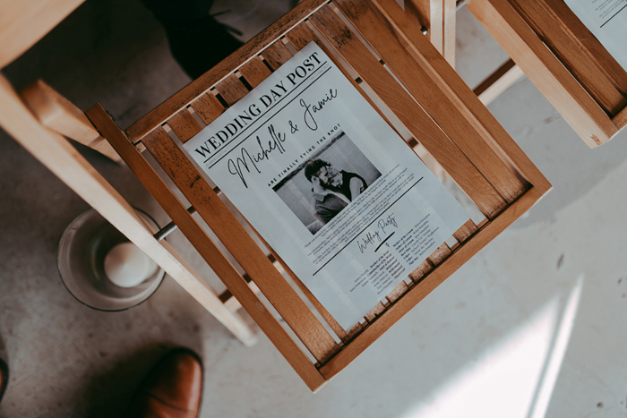 Newspaper order of the day lying on a chair