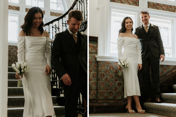 Bride and groom couple portraits in 23 Montrose Street