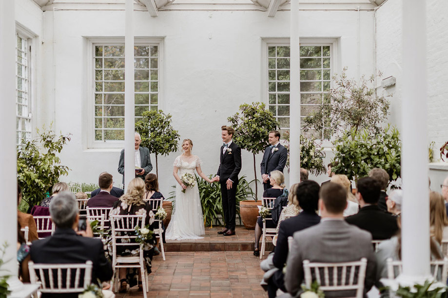 a wedding ceremony in the orangery at Culzean Castle