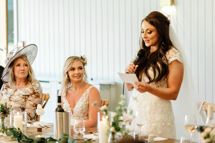 Bride delivers a speech