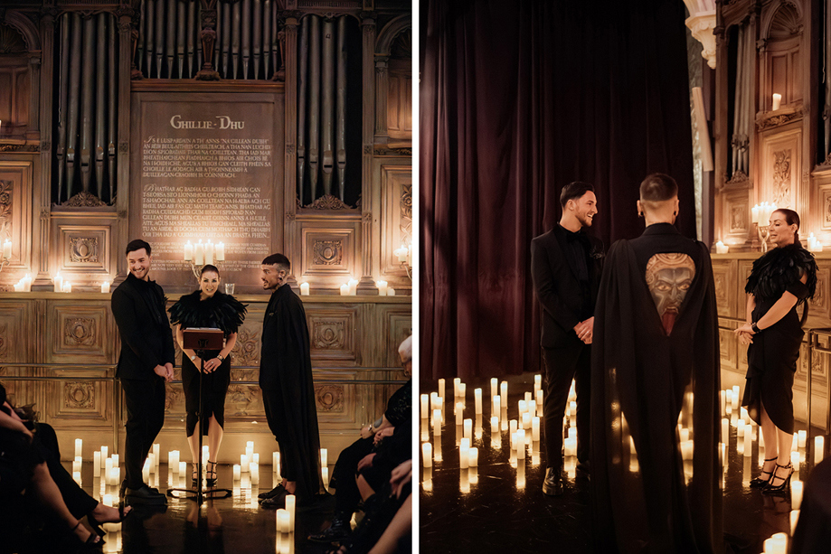 Candlelight Wedding Ceremony Of Two Grooms At Ghillie Dhu