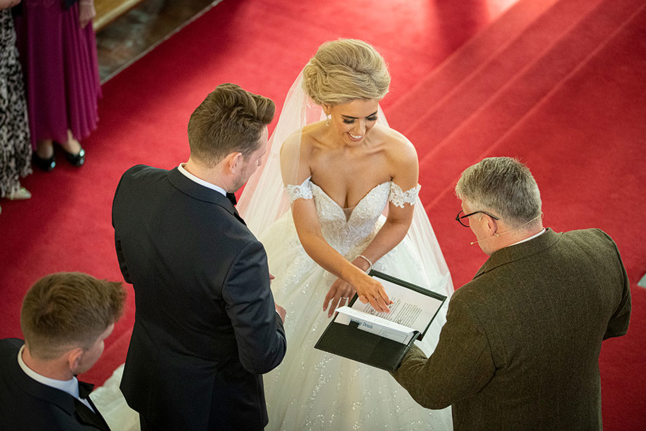 Wedding Ceremony Of Bride And Groom At St Peters & St Andrews Church In Thurso