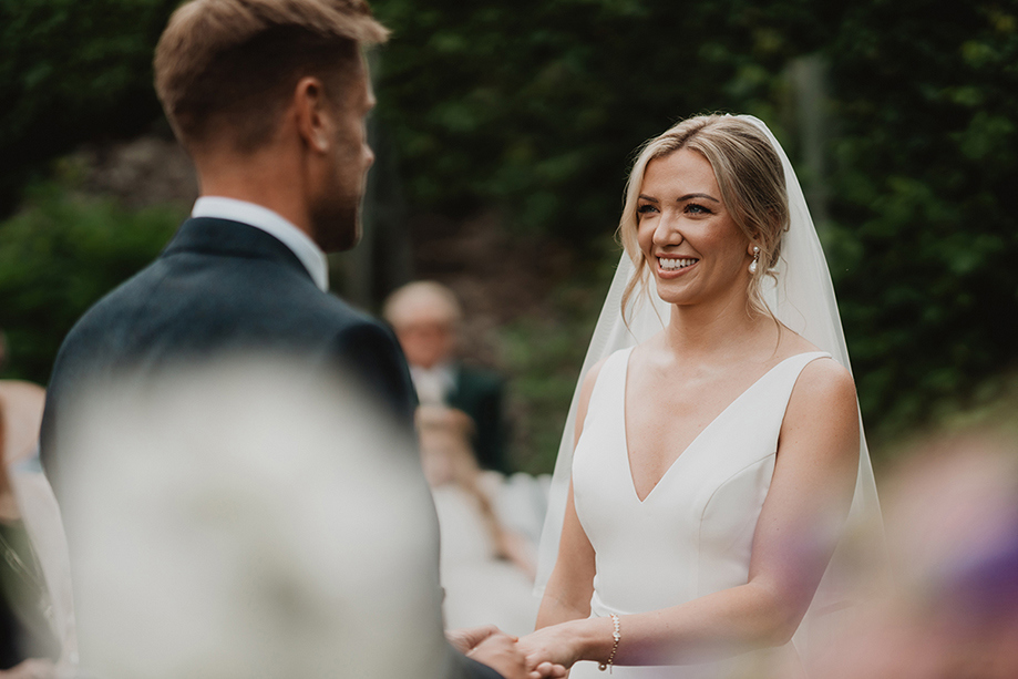 A Close Up Of A Bride And Groom During A Wedding Ceremony At Wedderlie