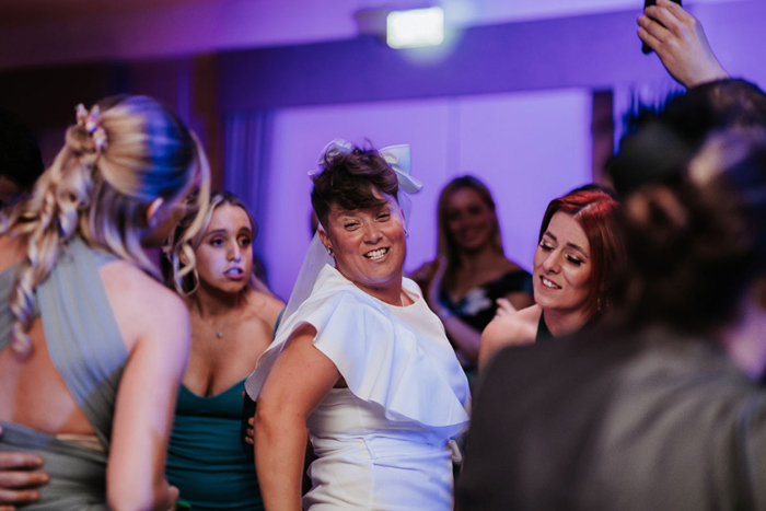 Bride has fun on the dancefloor