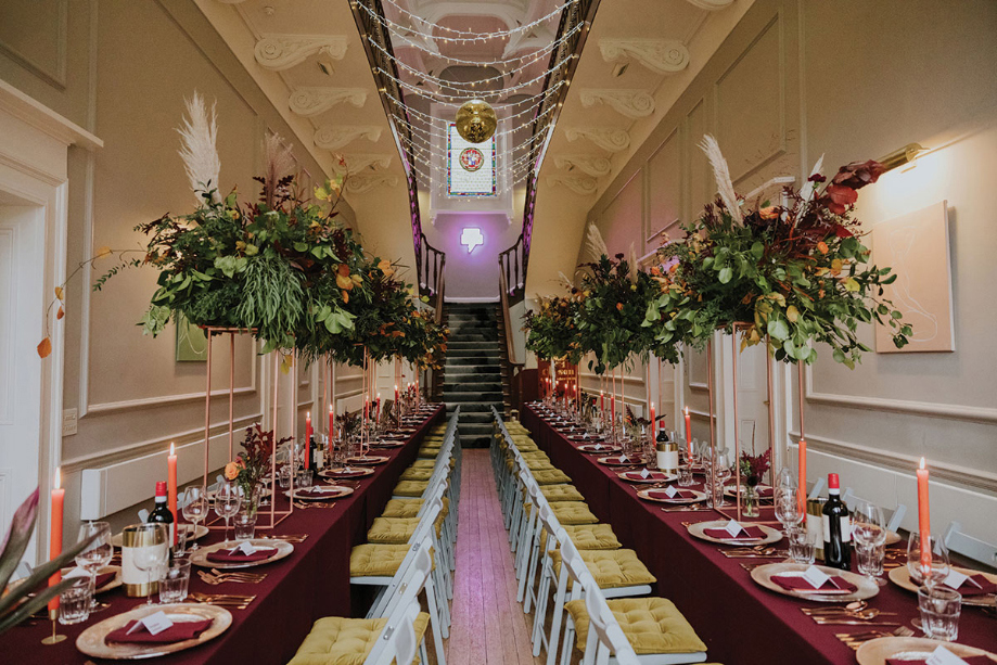 Netherbyres House Dressed For A Wedding Dinner In Autumn Colours