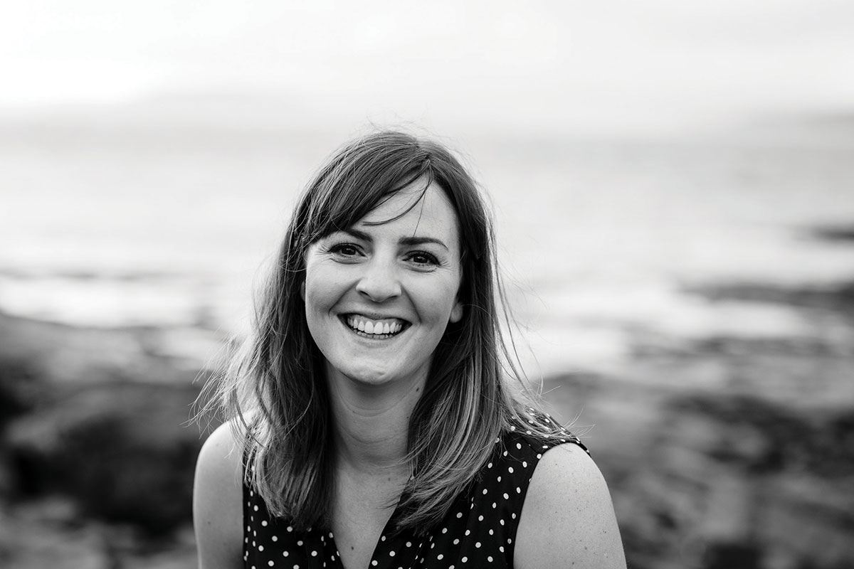 black and white portrait of celebrant Rona Burstow
