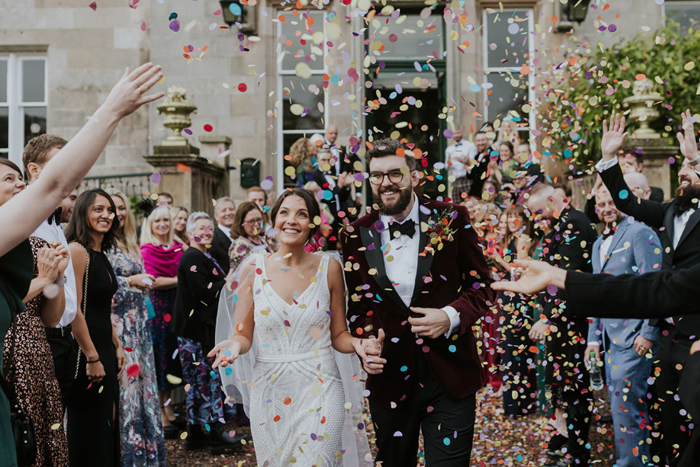 Bride And Groom Confetti Shower