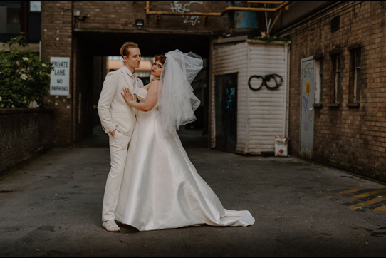 Couple portrait of the newlyweds in Glasgow