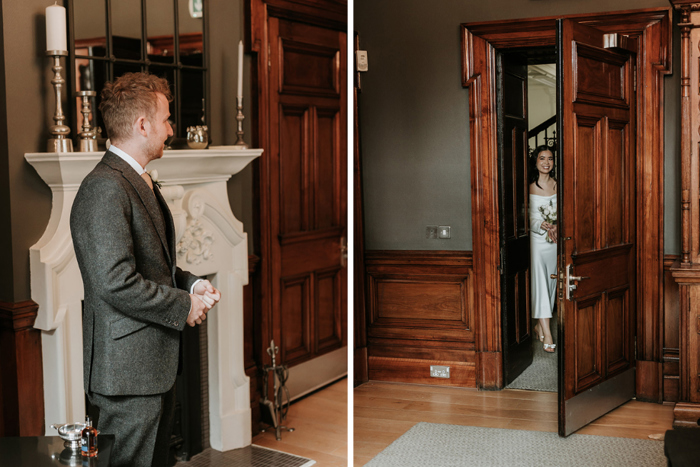 Bride arriving at 23 Montrose Street in Glasgow