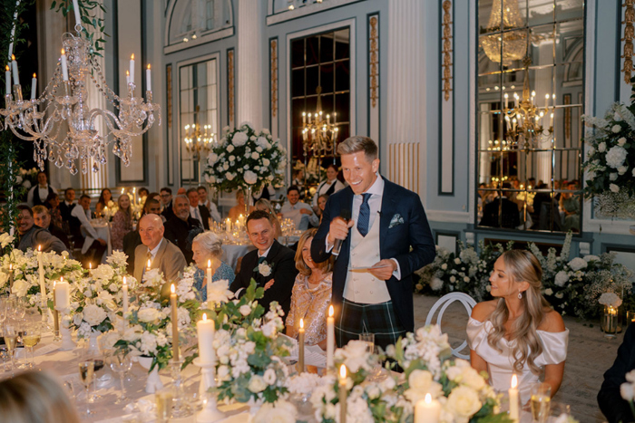 Groom doing his speech