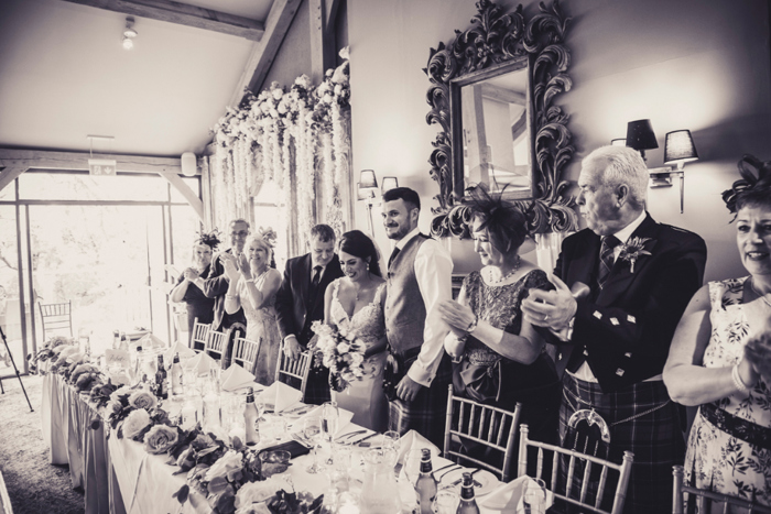 Top table stand before wedding breakfast