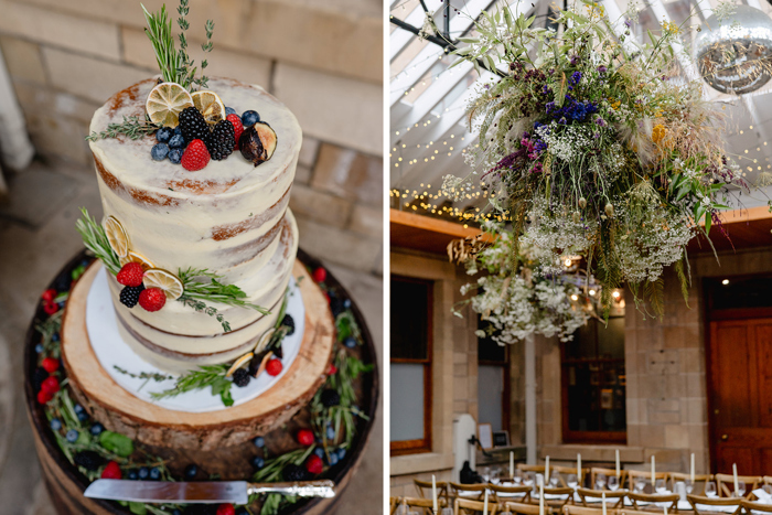 Cake by Sandra’s Cakes St. Andrews and floral installation 