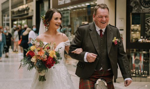 Slanj Weathered Royal Stewart worn on Father Of Bride