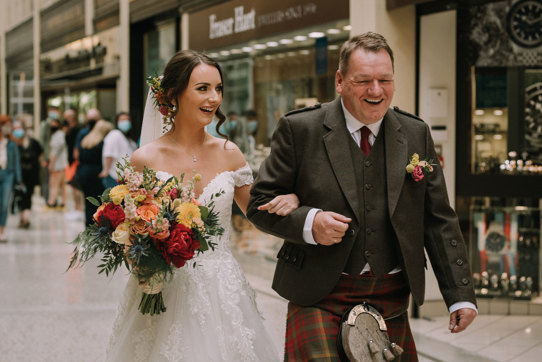 Slanj Weathered Royal Stewart worn on Father Of Bride