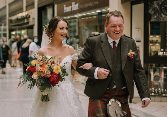 Slanj Weathered Royal Stewart worn on Father Of Bride