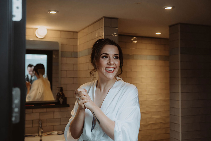 Bride getting ready on her wedding morning