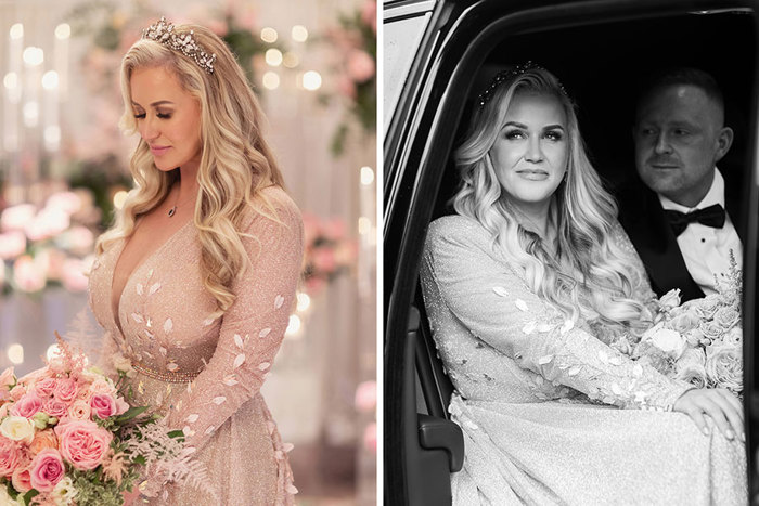 close-ups of a bride and groom at the Torrance Hotel