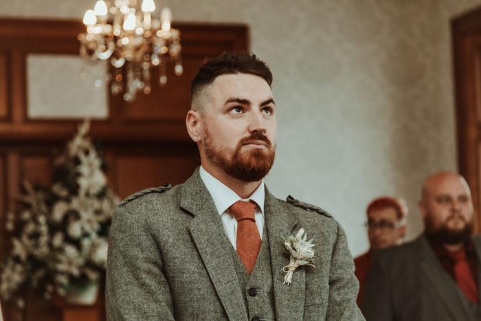 Groom waits for bride before the ceremony