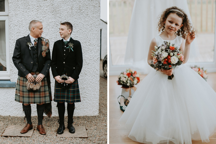 Image showing groom and young groomsman and one of flower girl