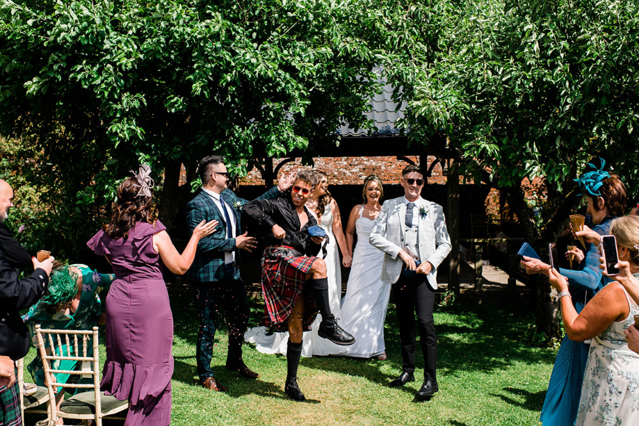 Flower Men Throwing Confetti during ceremony