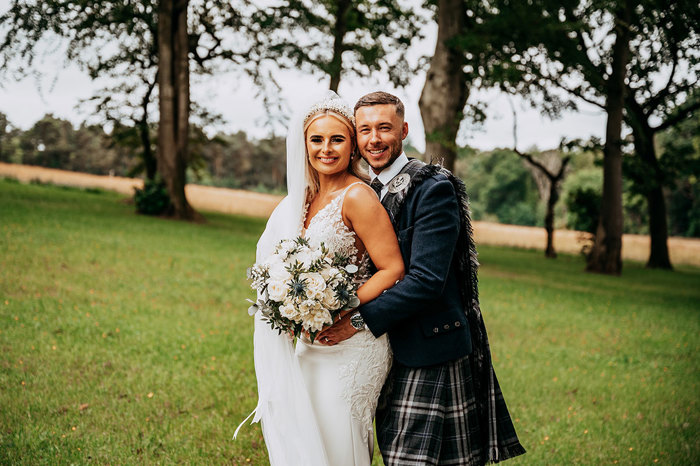 Portrait of the bride and groom