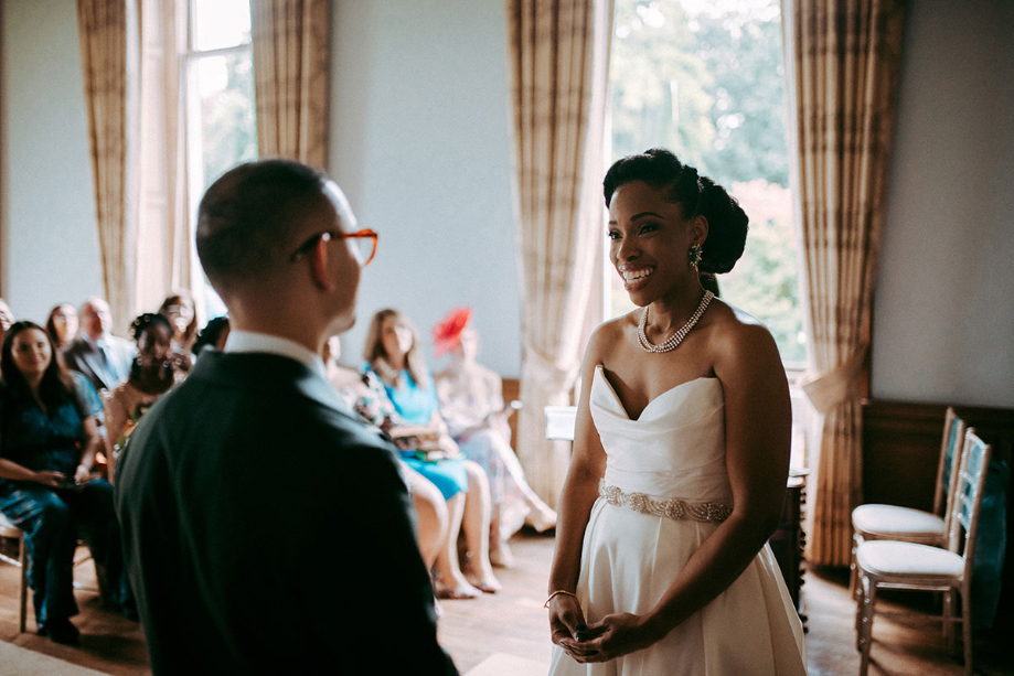 Bride and groom during ceremony