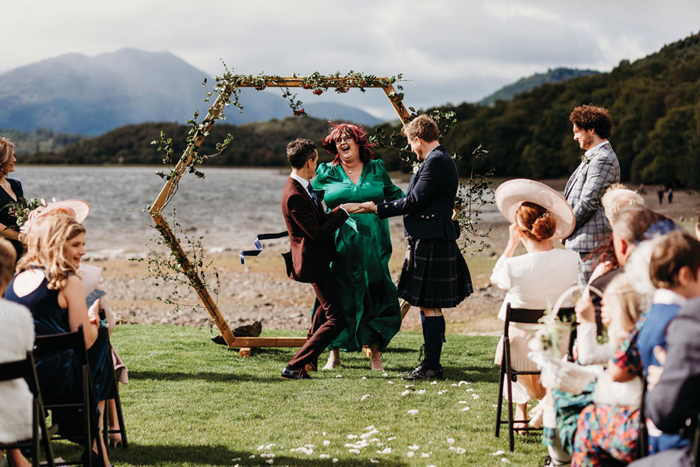 Outdoor ceremony at Venachar Lochside