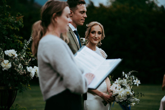 wedding reading to married couple at mar lodge