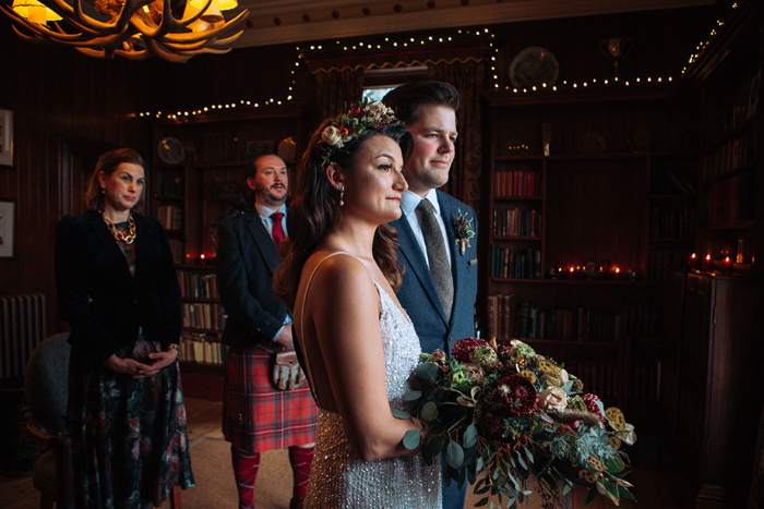 Bride and groom during their wedding ceremony at The Torriden Hotel