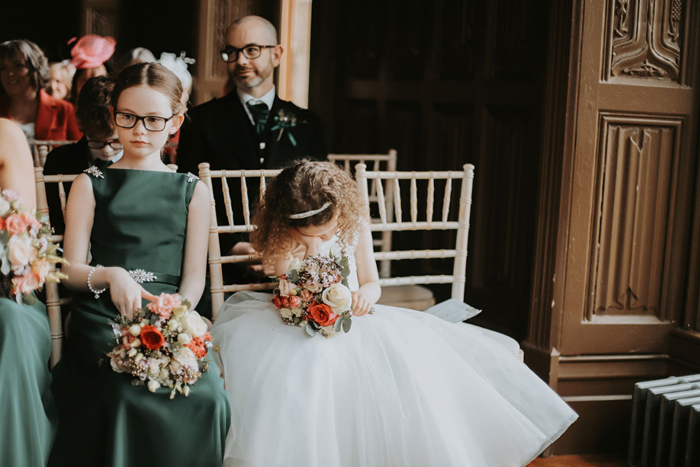 Flower girl falls asleep during ceremony