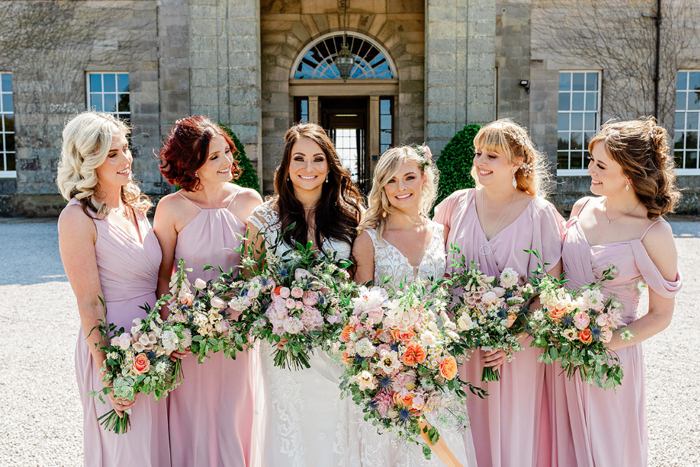 Brides and their bridesmaids