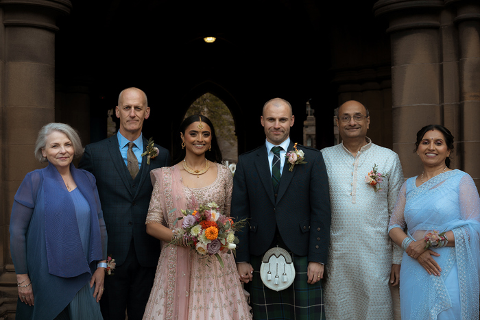 A Family Wedding Portrait At Glasgow University