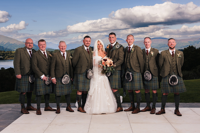 Bride and groomsmen portraits