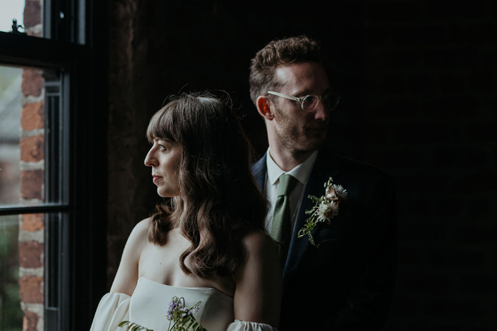 Dark and moody couple portrait