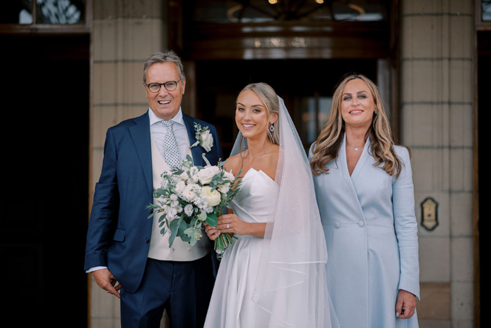 Bride and her parents 