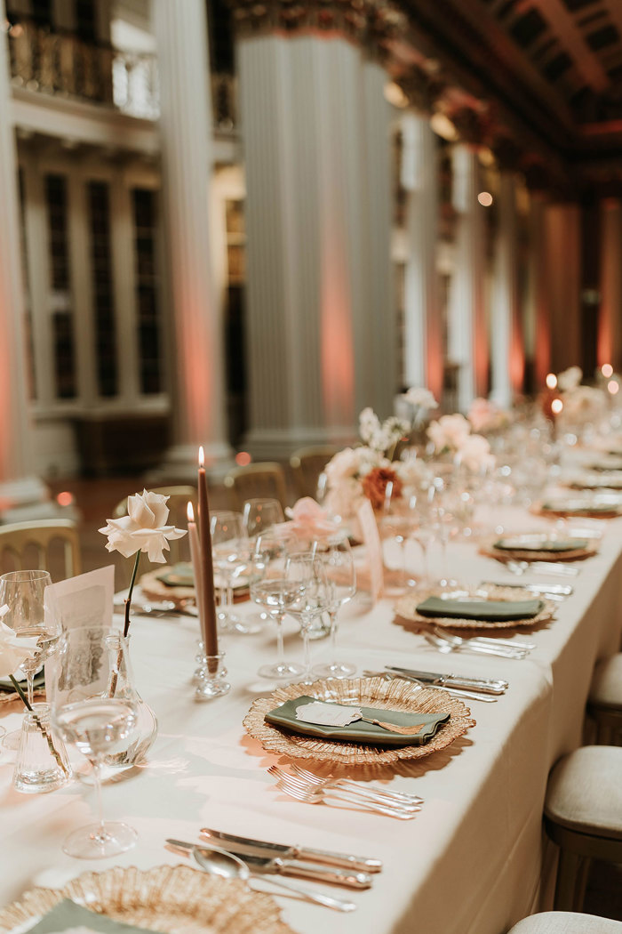 dinner set up at signet library edinburgh