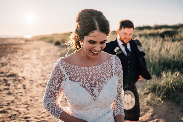 Bride And Groom On Troon Beach By Tandem Photo