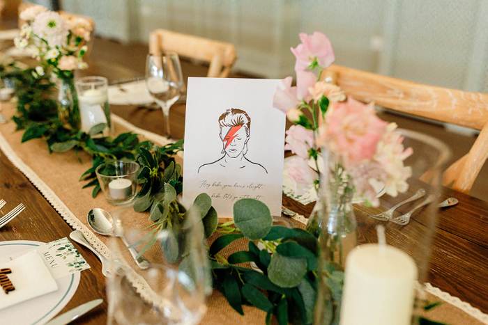 Detail shot of wedding table set up