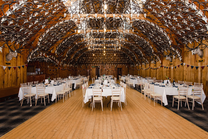 Interior of the ballroom at Mar Lodge Estate