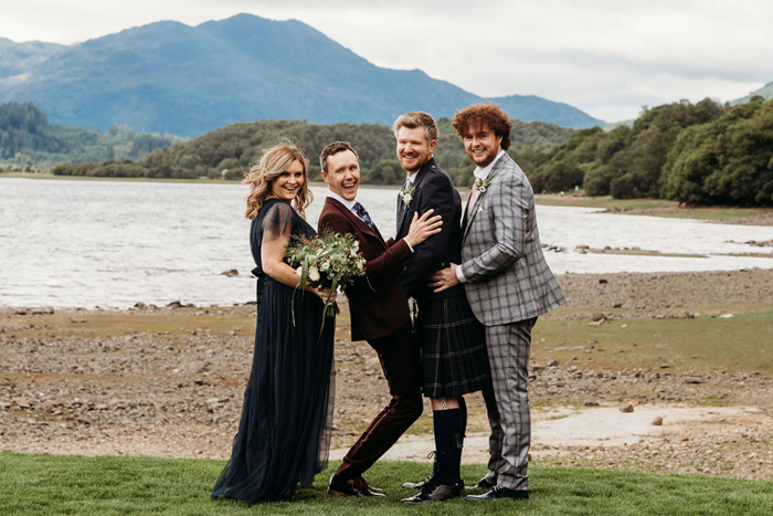 Group shot at the side of the loch