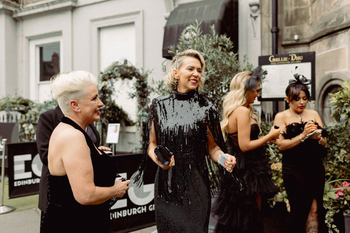 Wedding Guests Gathered Outside Ghillie Dhu