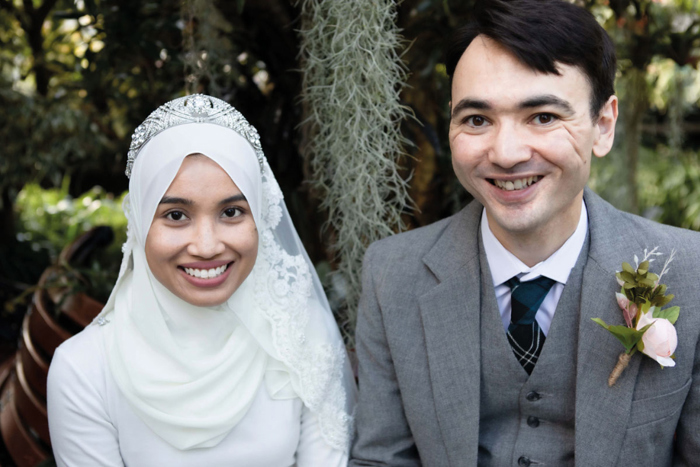 A Smiling Bride And Groom