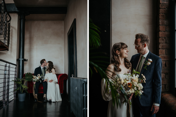 Couple portraits in The Engine Works in Glasgow