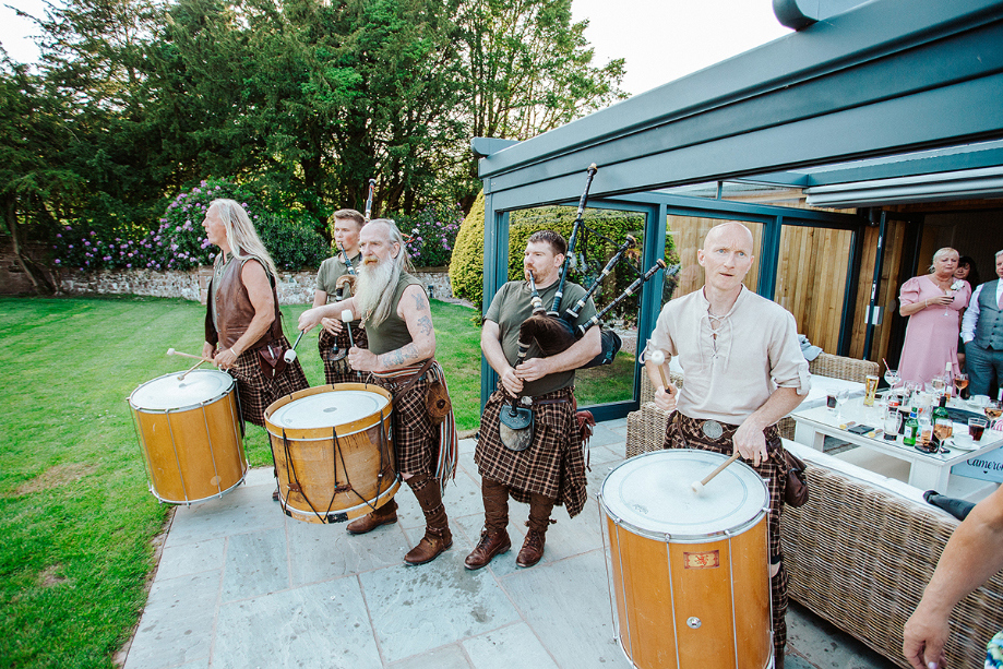 Members of Clanadonia perform at wedding