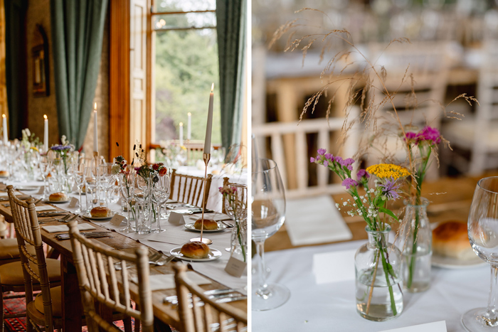 Detail shots of the table settings