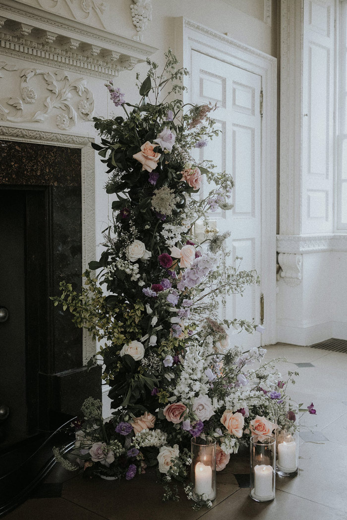 large free-standing floral arrangement Chatelherault styled shoot