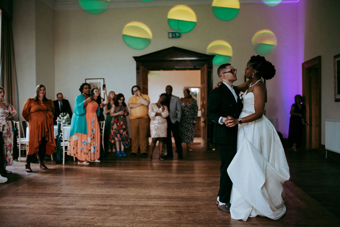 Bride and groom during their first dance