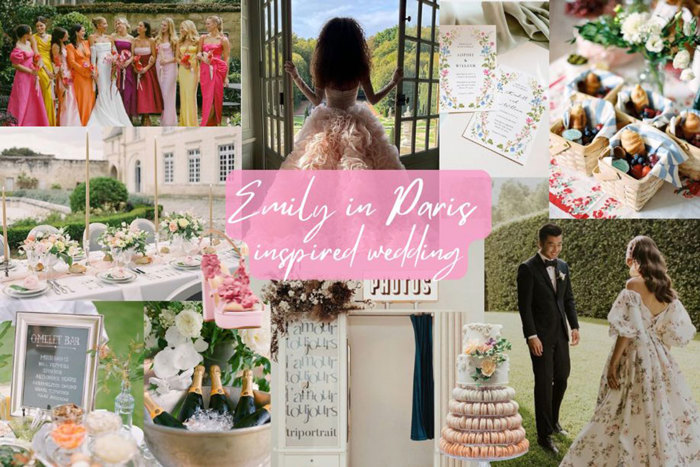 Emily in Paris inspired wedding moodboard