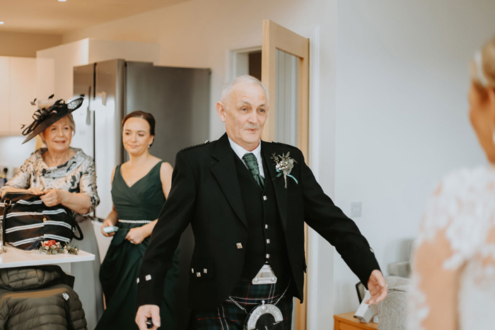 Bride's dad reacts to seeing his daughter in her wedding dress