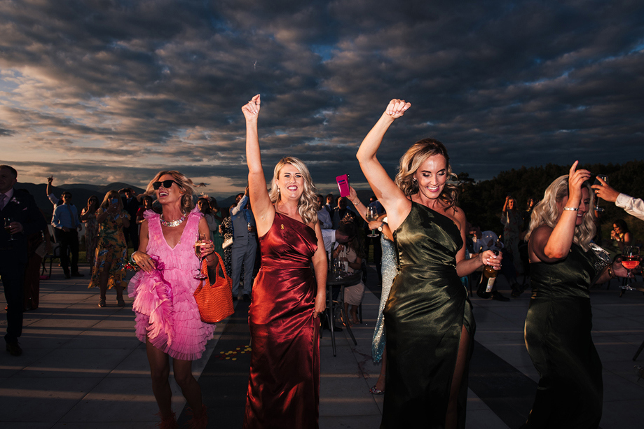 Guests dance on outside dancefloor